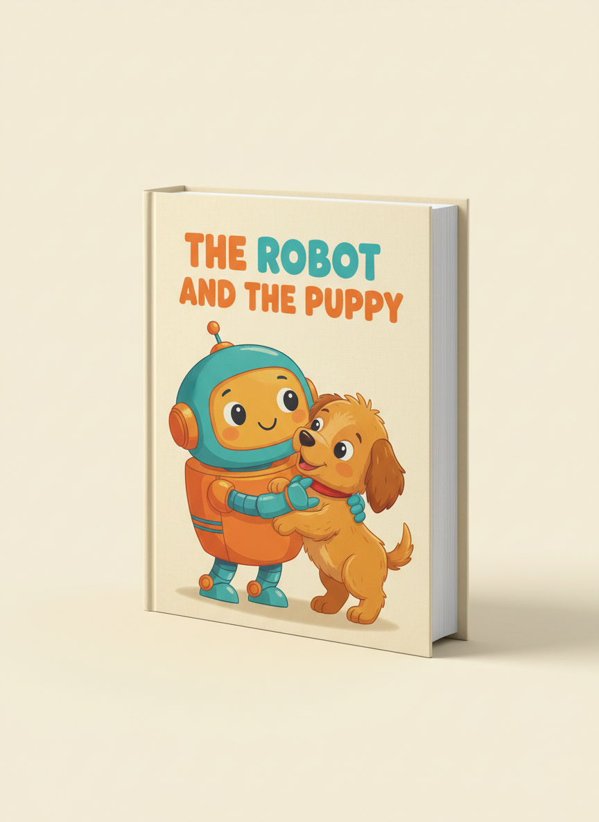Robot and puppy book cover